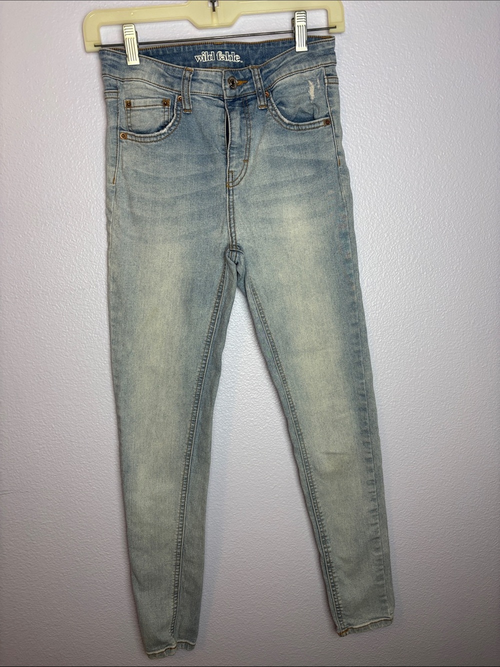 wild fable Distressed Light Blue Skinny Jeans With Cat Whiskers